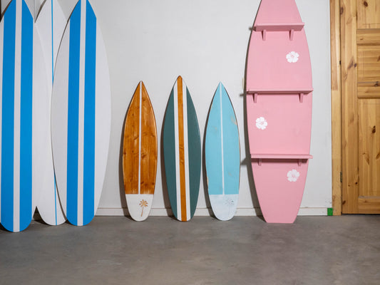 wooden decorative surfboard wall art