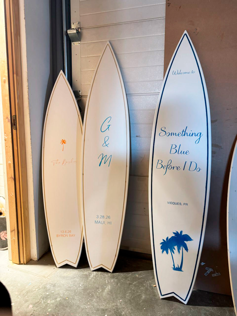 surfboard wedding guest book custom name wall art