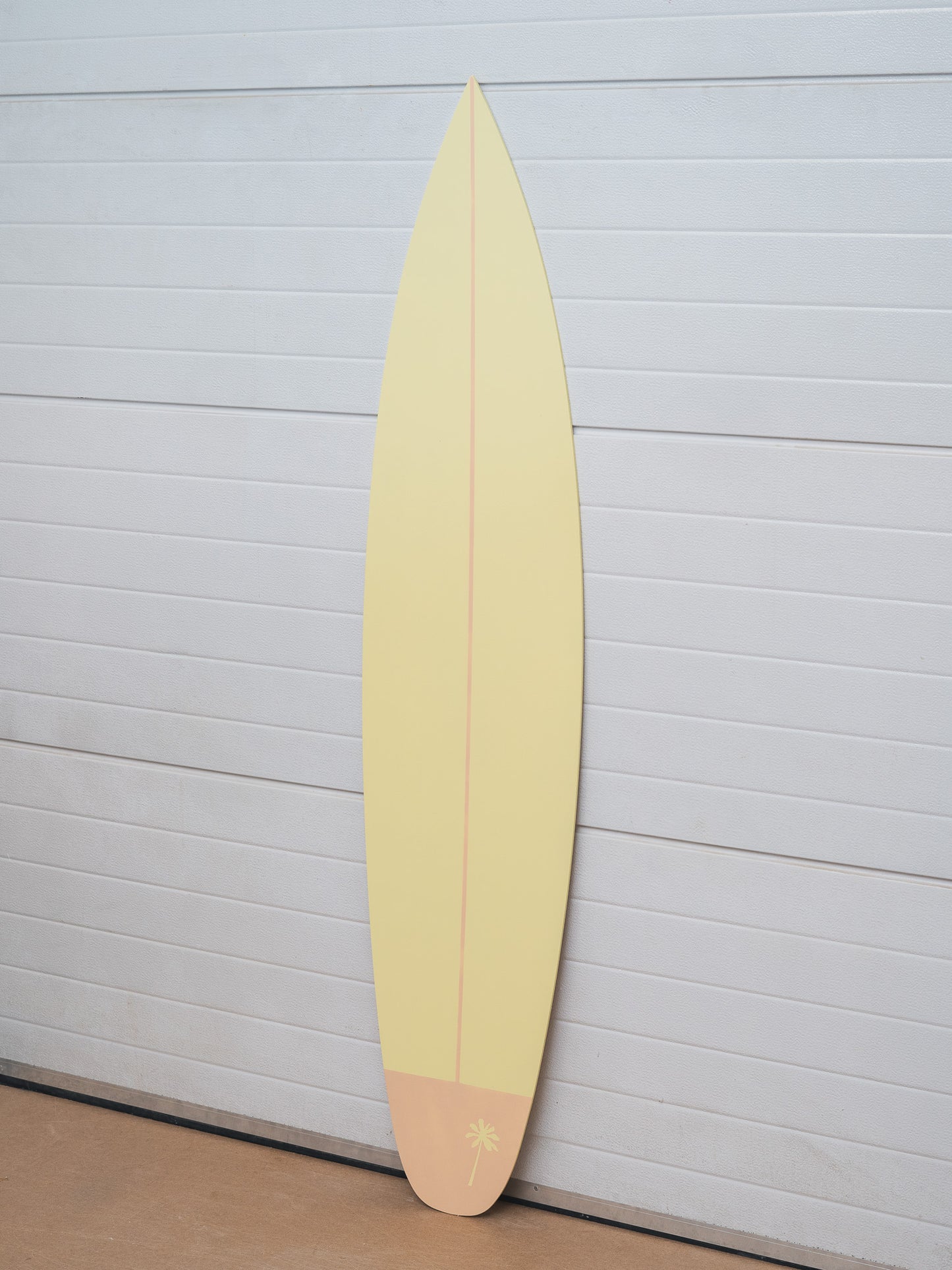 Wooden Surfboard Wall Decor – Pastel Yellow