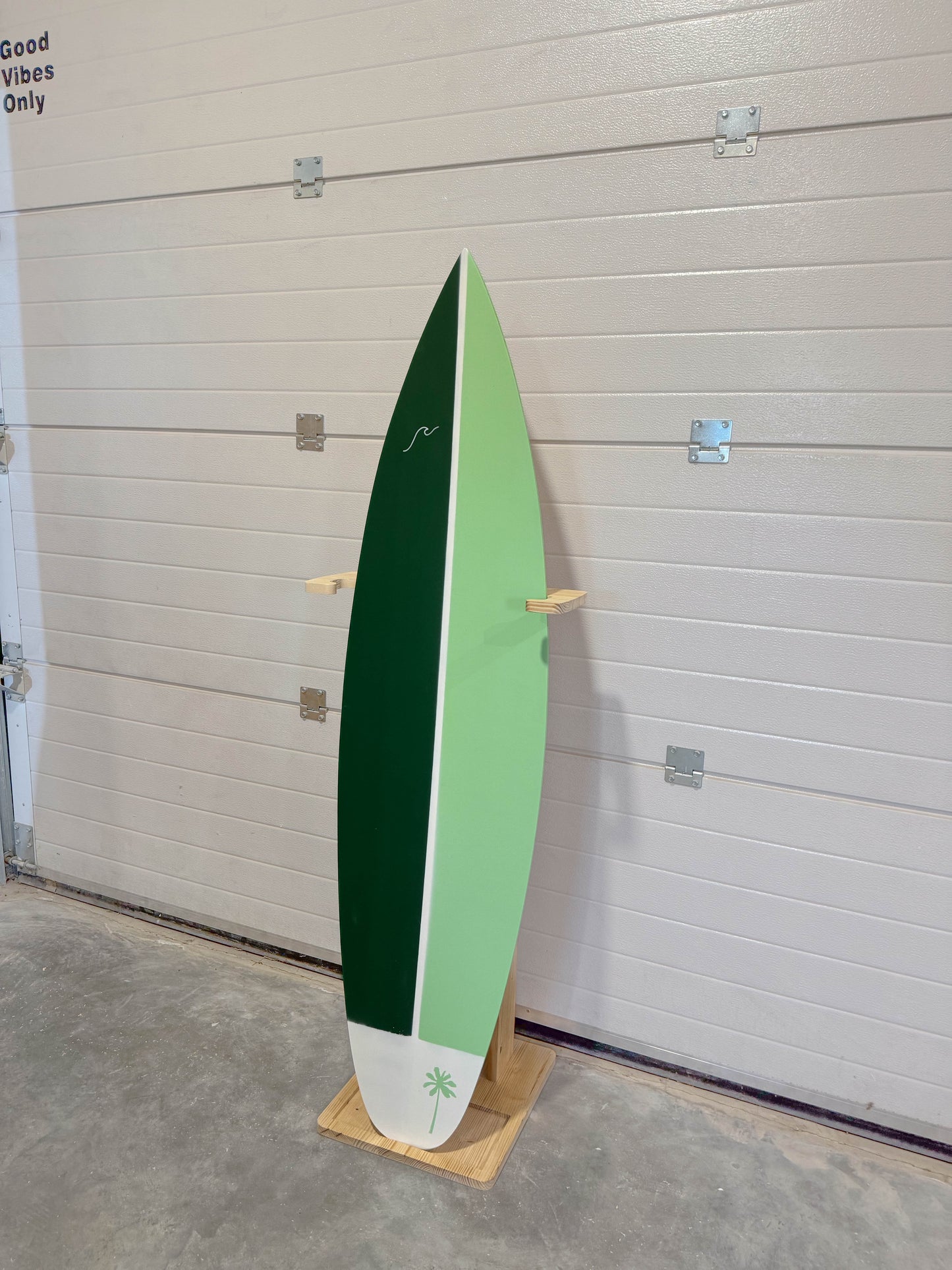 Wooden Green Surfboard Decor Wall Art Surfbrett Deko Planche De Surf