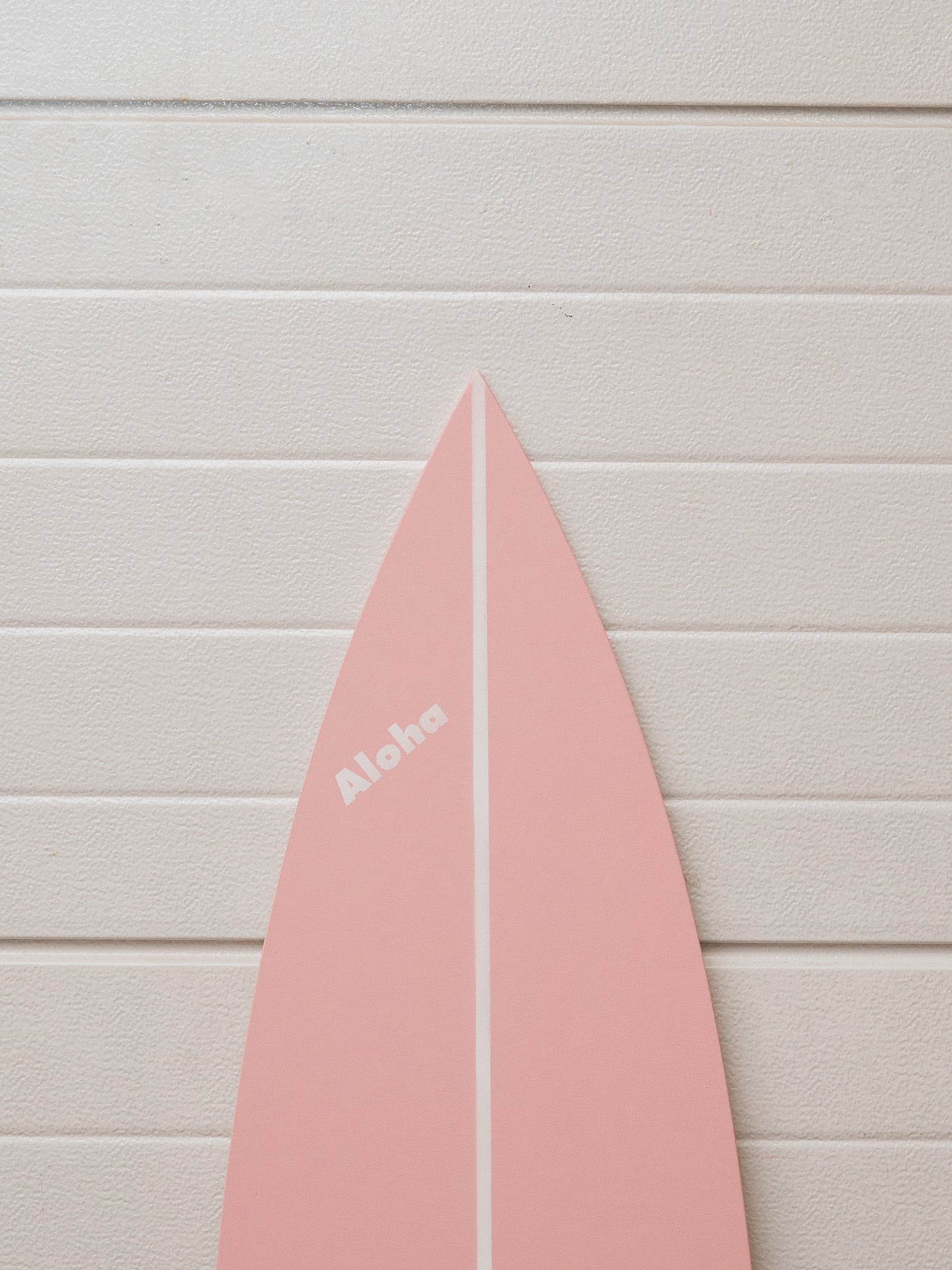 Baby pink surf decoration with customisable features. Great as a gift for surfers or coastal interior lovers. 