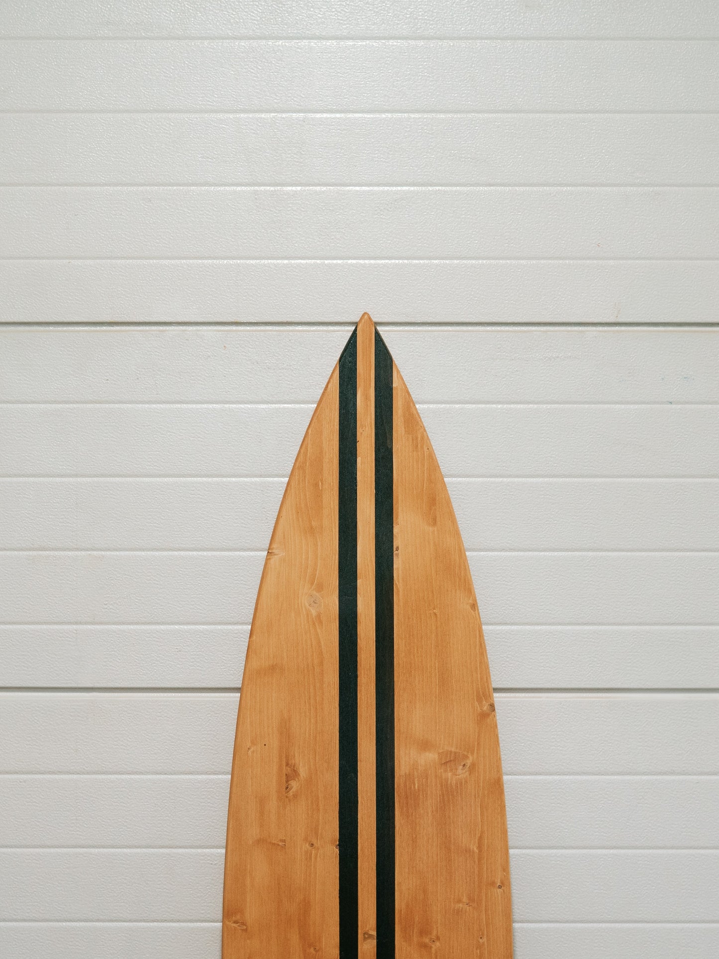 Handcrafted Wooden Surfboard – Double Stripe in Black