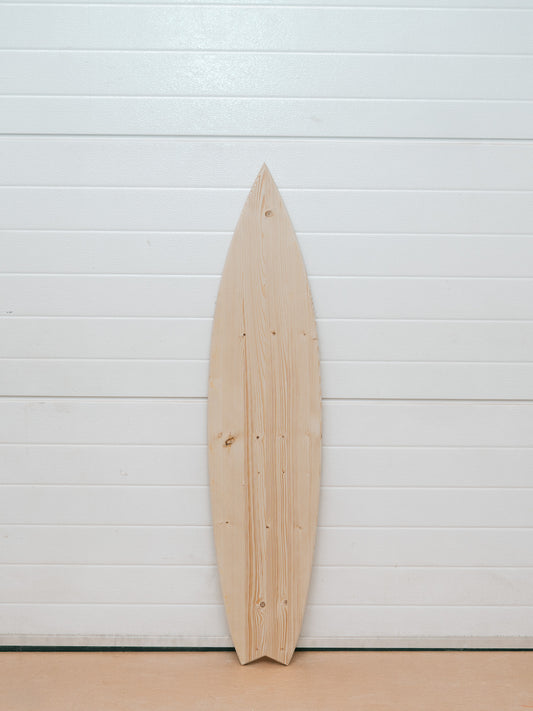 Handcrafted Raw Wooden Decorative Surfboard