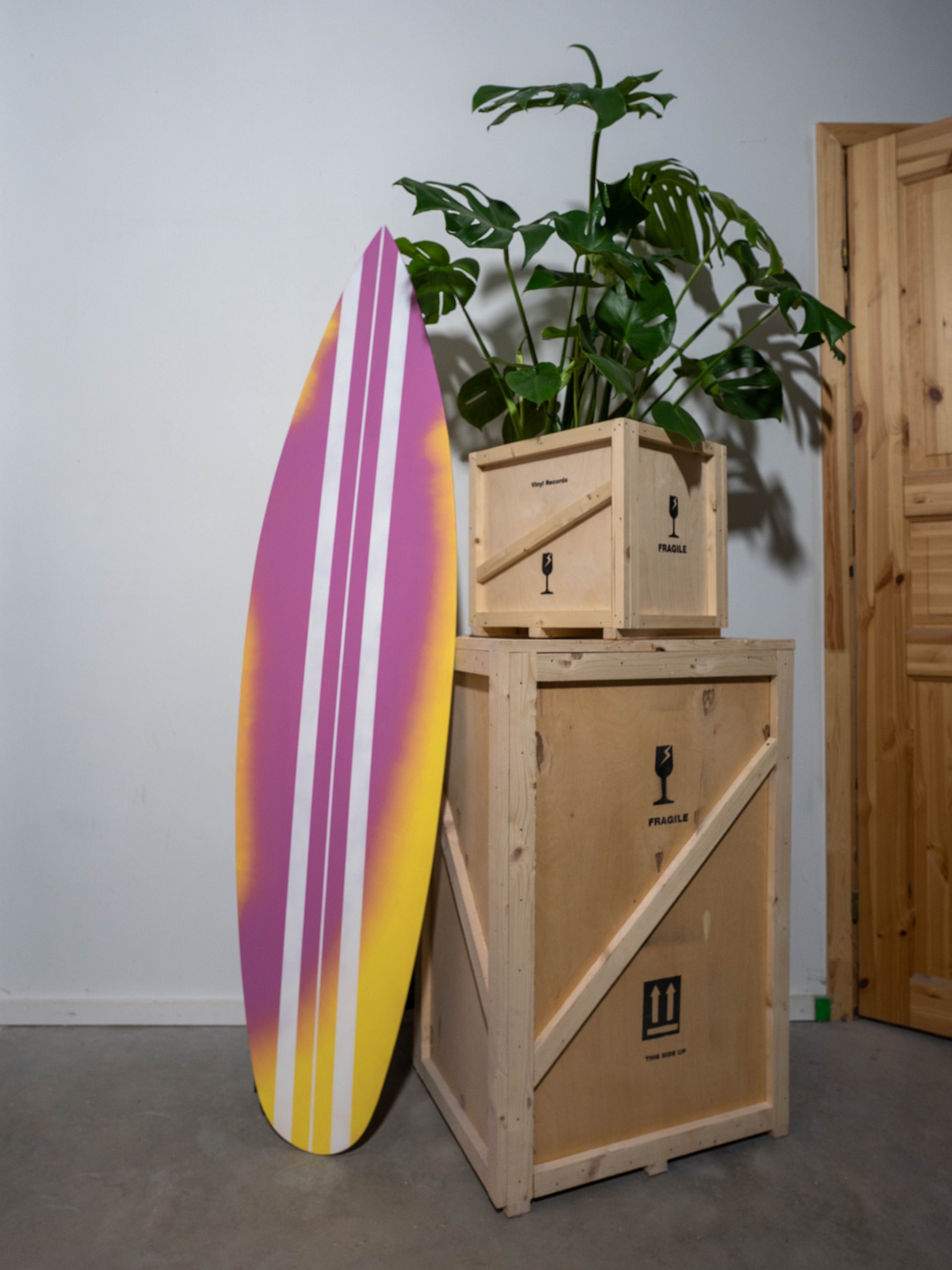 surfboard wall art gradient