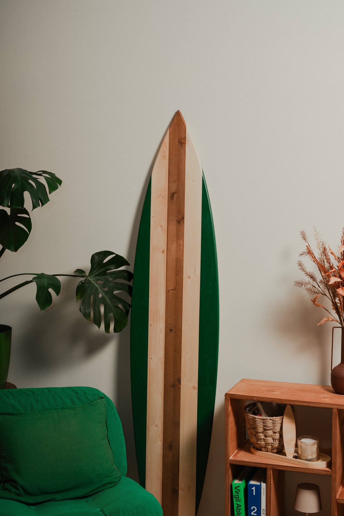 decorative mid century furniture surfboard wall art