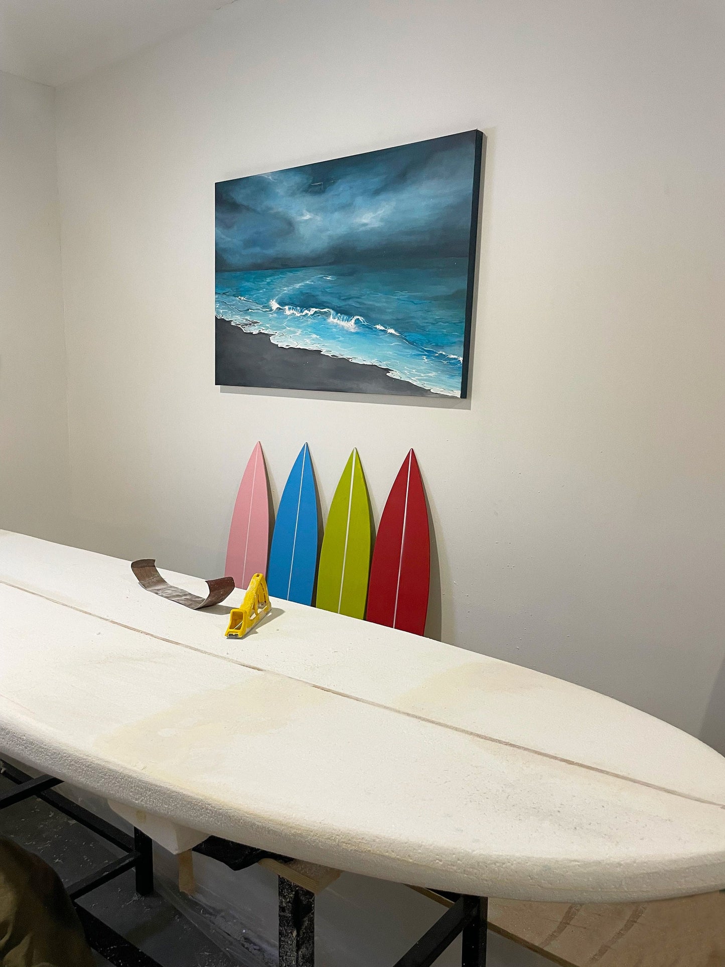 Vibrant wooden surfboards, adding a splash of joy to your space