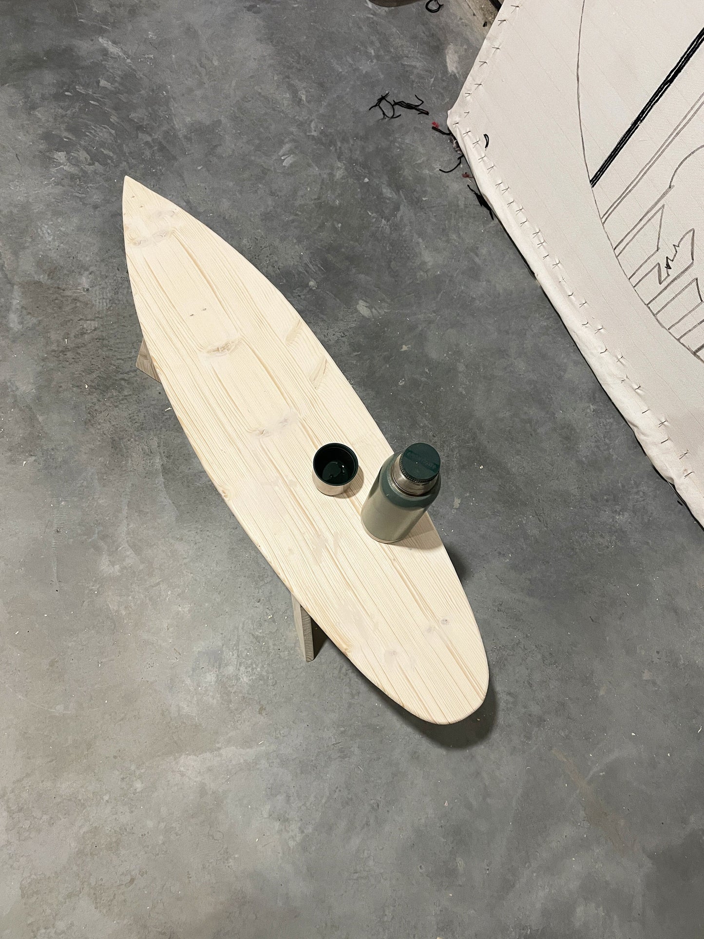 Table basse de planche de surf | Meubles en forme de surf de plage pour la vie côtière