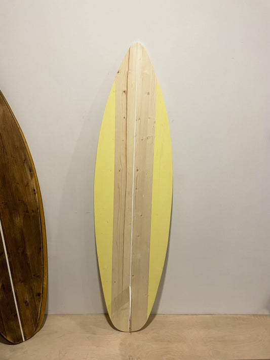 Warm and stylish: Honeycomb yellow decorative surfboard for chic living