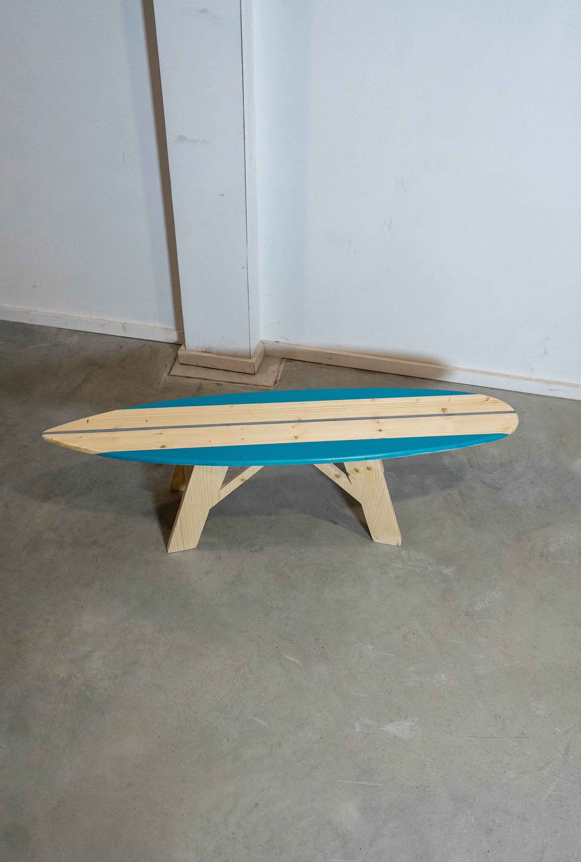 Vibrant Surfboard Coffee Table Design