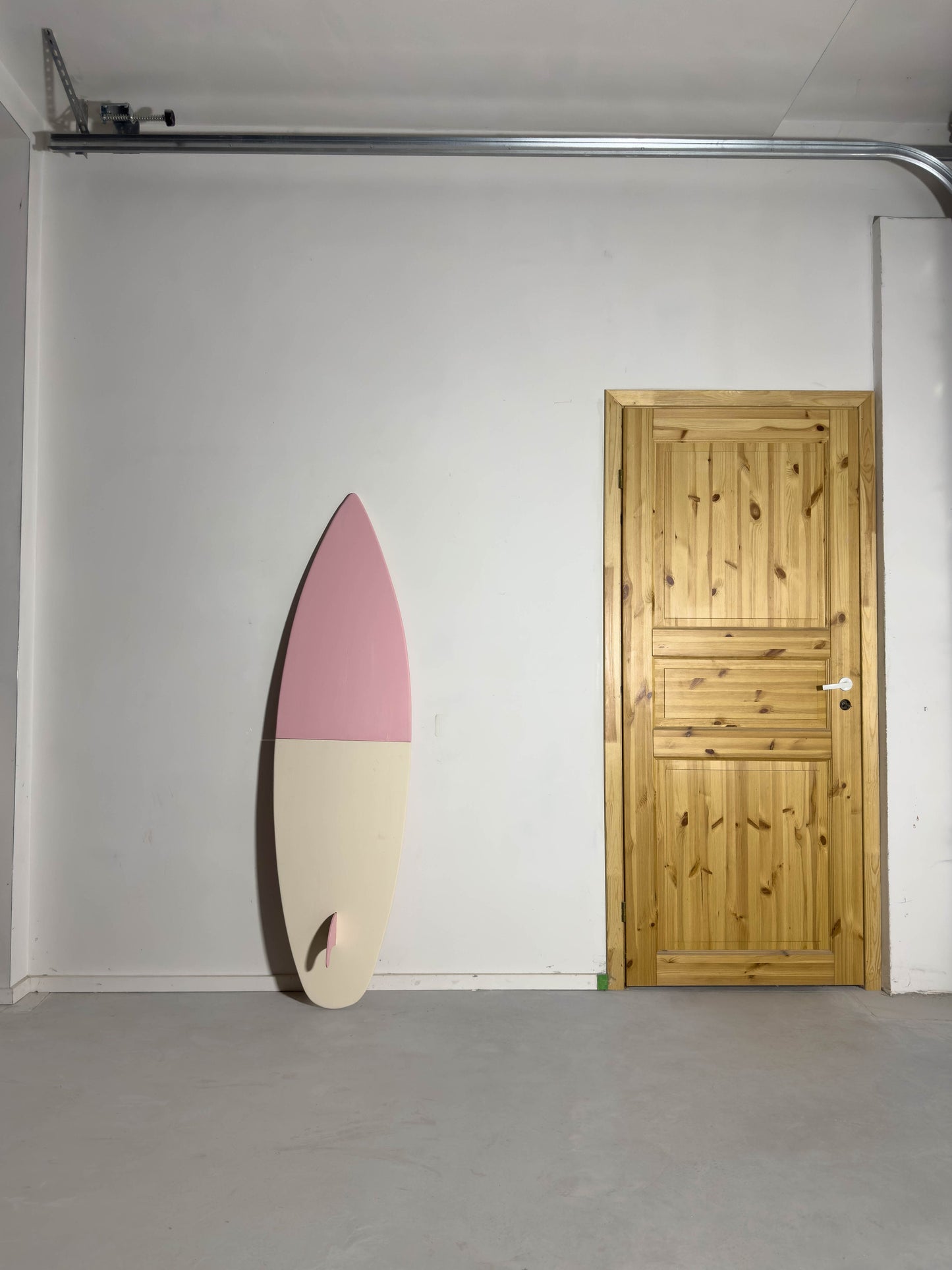 Wooden Pink Surfboard Boho Wall Decor